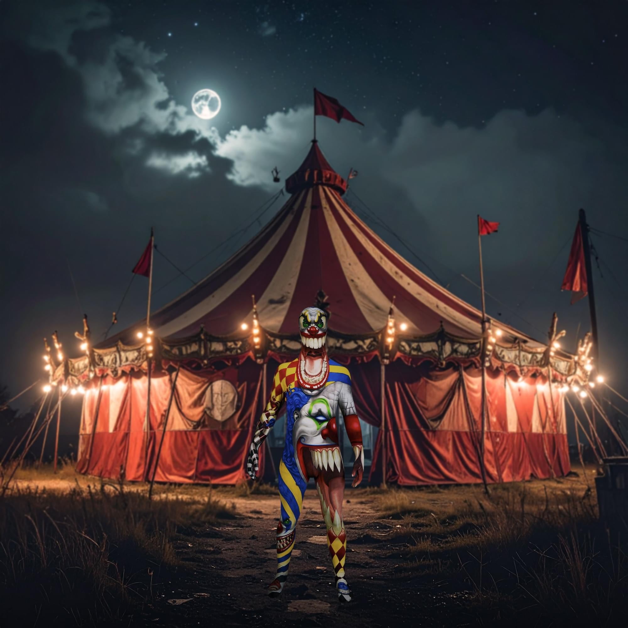 Monster Clown Adult Costume Morphsuit
