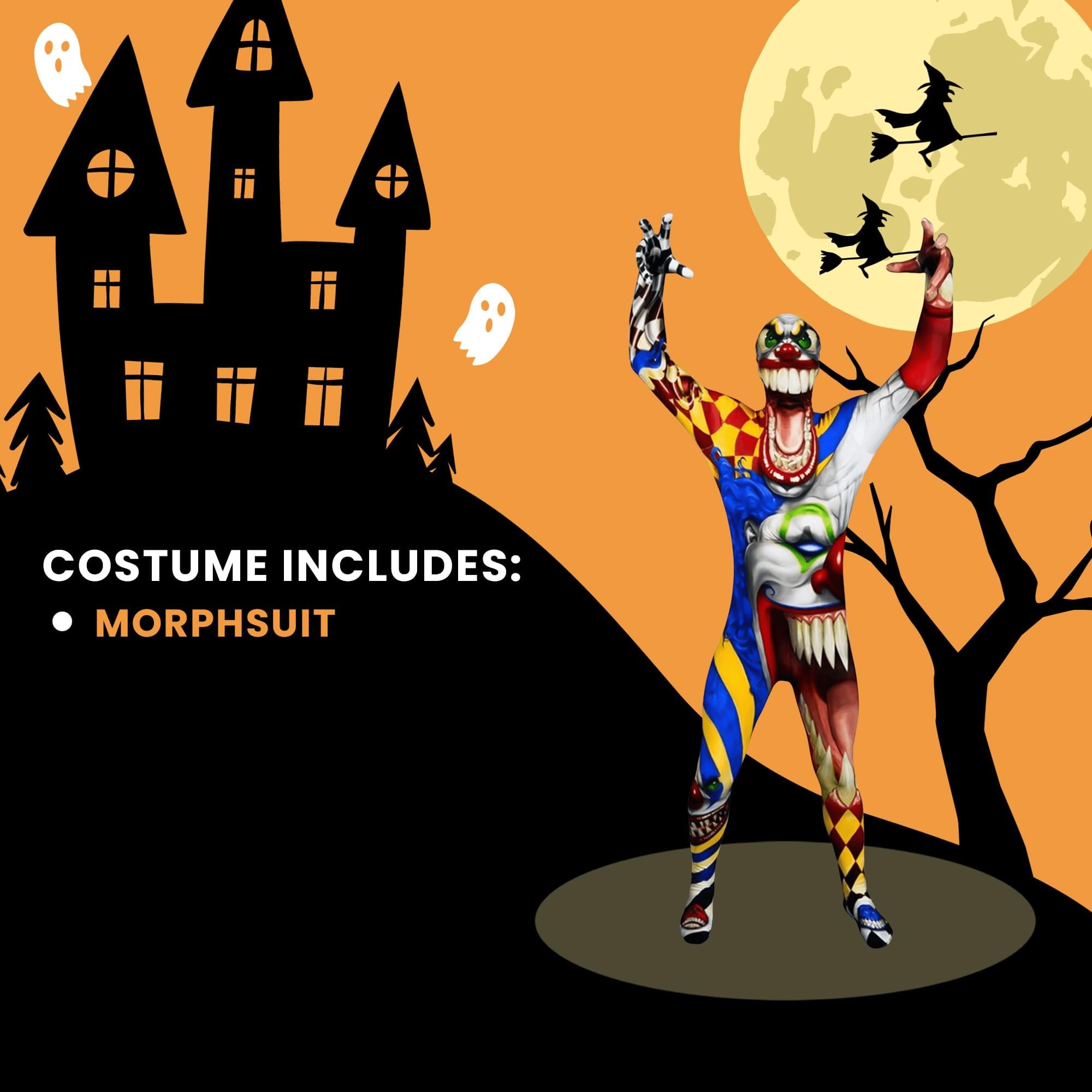 Monster Clown Adult Costume Morphsuit