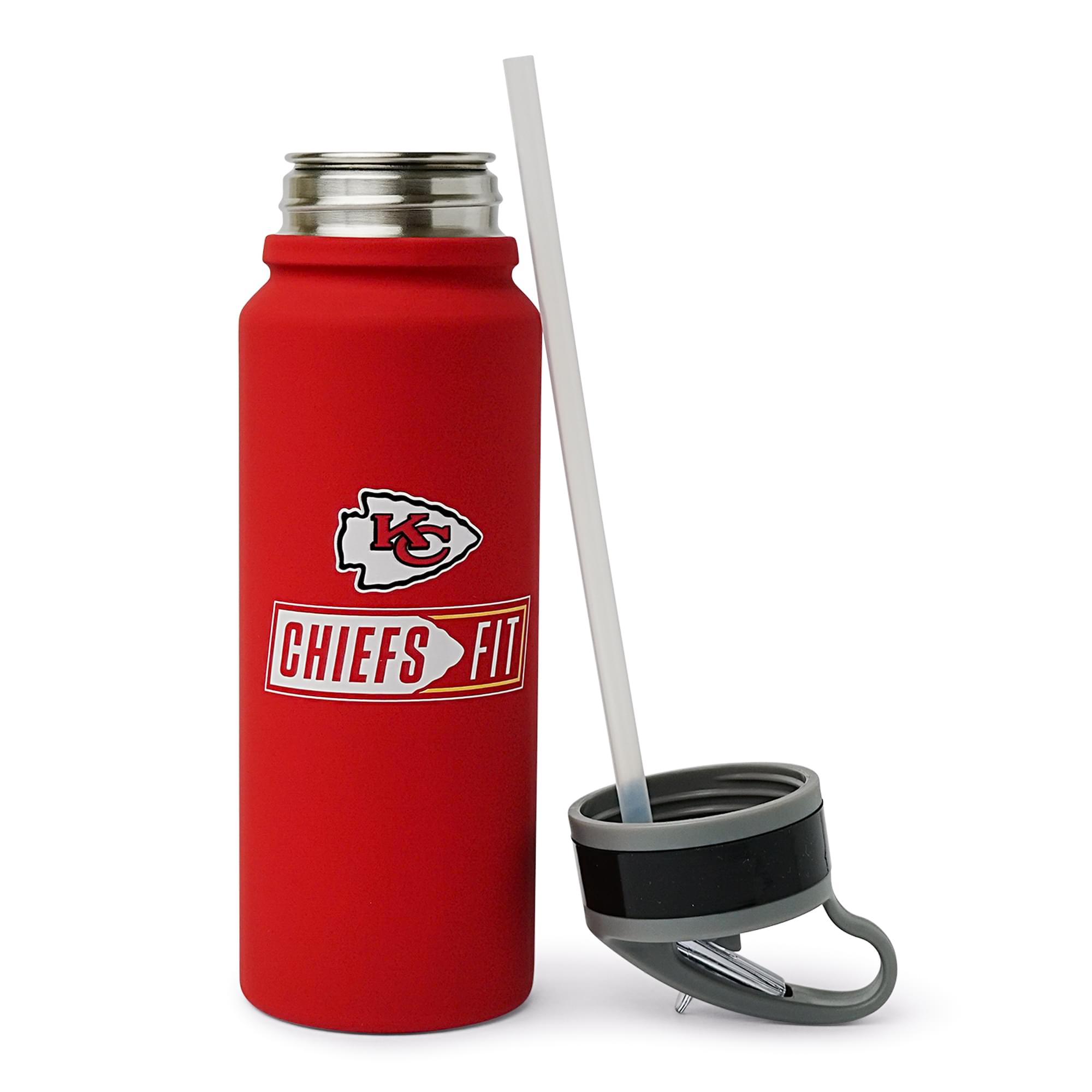 Kansas City Chiefs FIT 25-Ounce Stainless Steel Flip-Top NFL Water Bottle