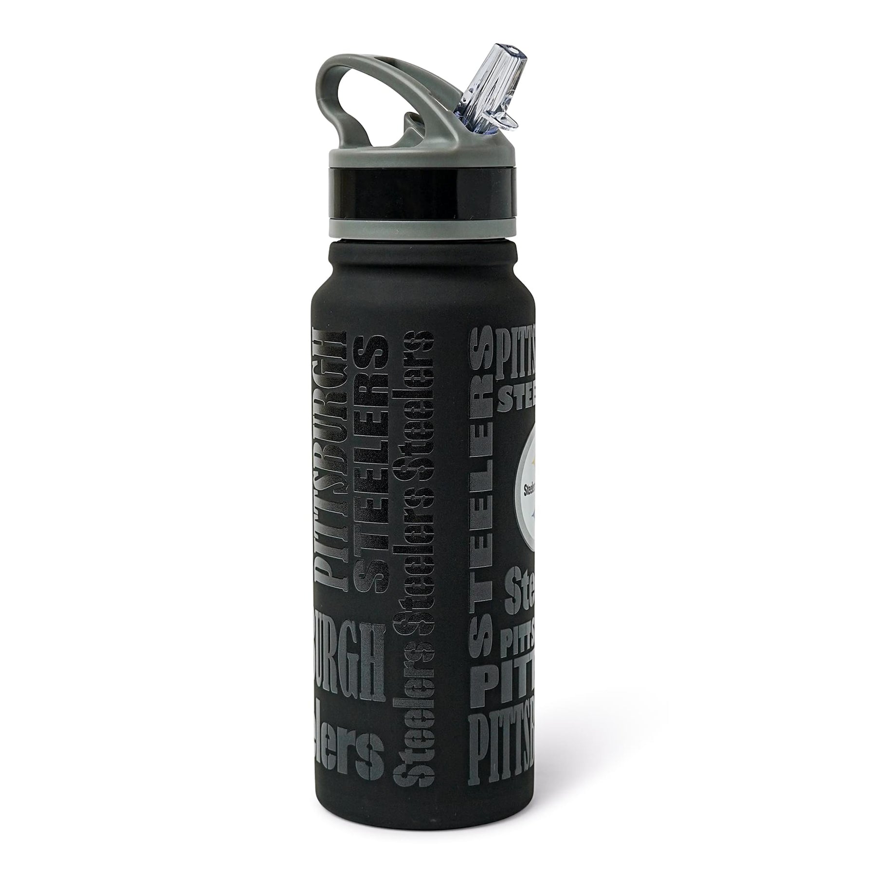 Pittsburgh Steelers Replay 25-Ounce Stainless Steel Flip-Top NFL Water Bottle
