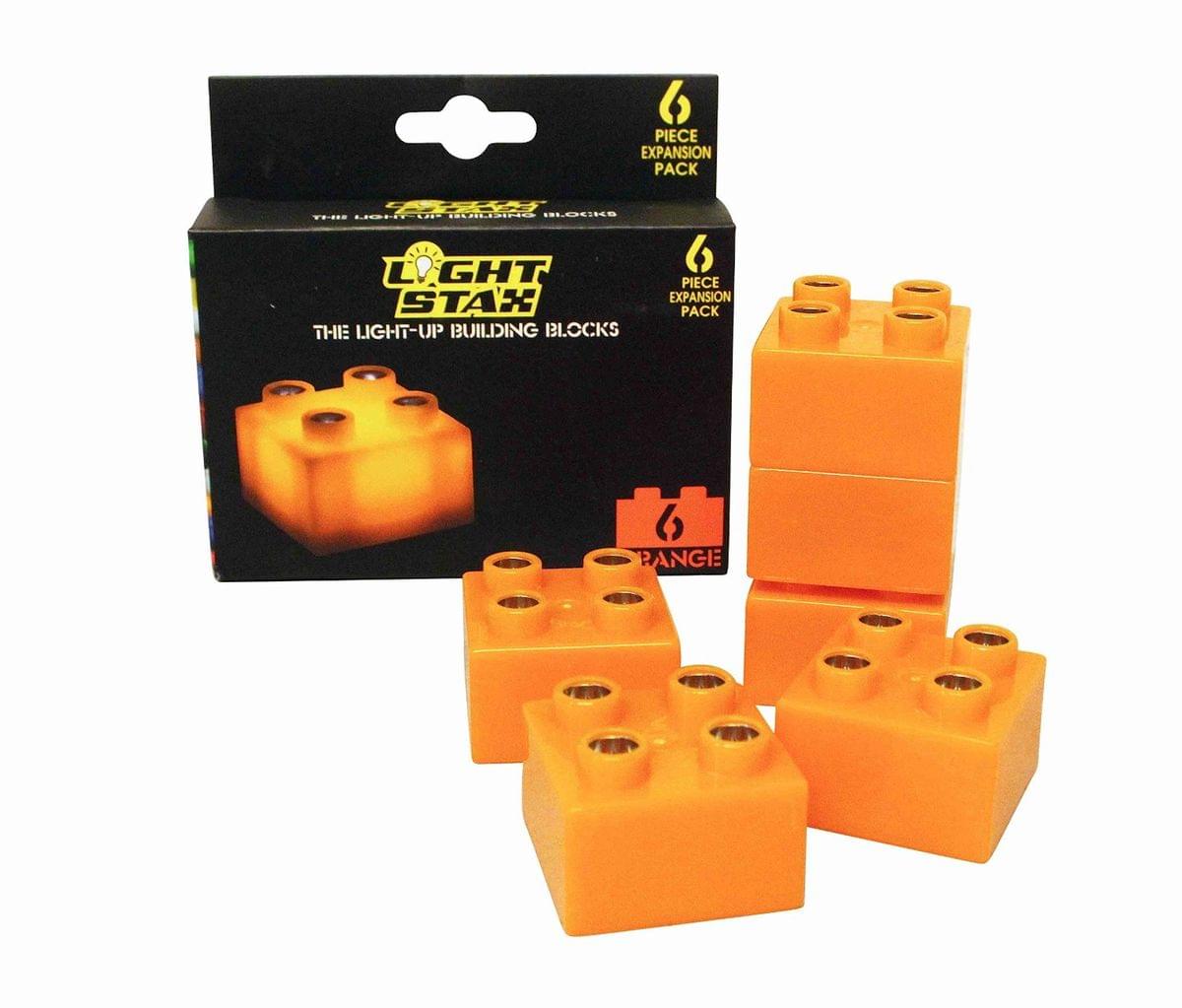 Light Stax LED Light-Up Building Blocks 6-Piece Expansion Pack: Orange