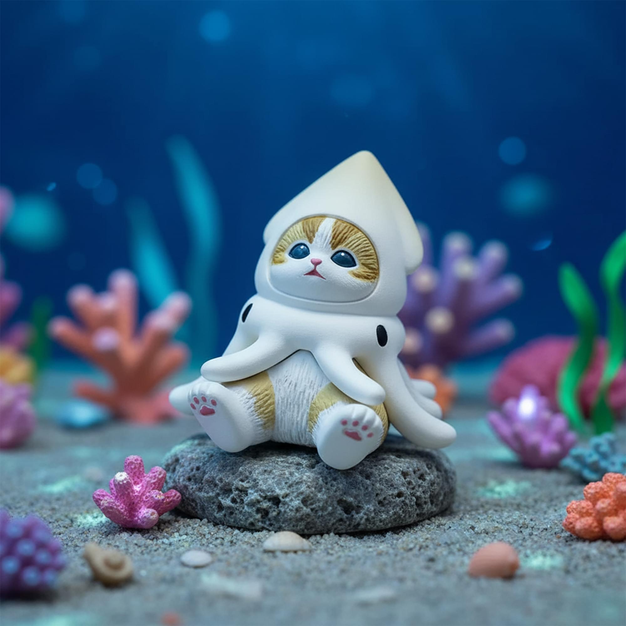 Sitting Aquarium Cats Blind Box Mini Figure | One Random