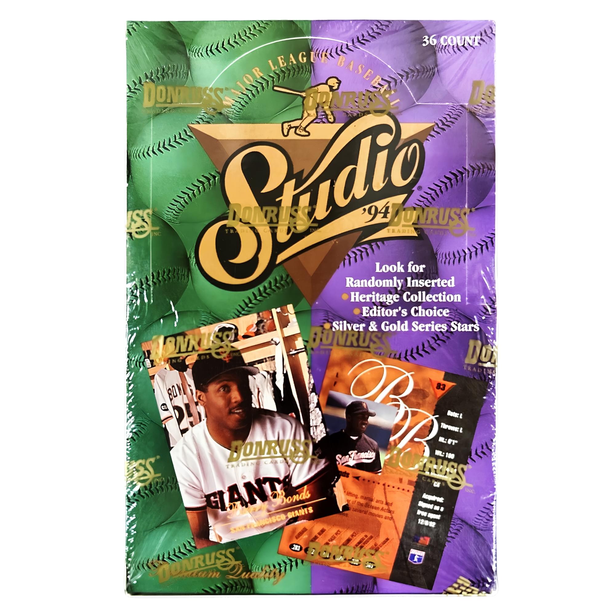 MLB 1994 Leaf Donruss Studio Baseball Cards | 36 Packs Sealed Box