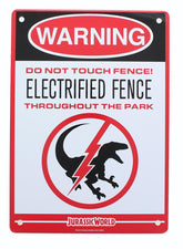 Jurassic World Electrified Raptor Fence 8"x6" Tin Sign