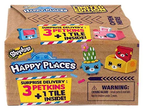Shopkins Happy Places Delivery Pack Blind Box 3 Petkins & 1 Tile