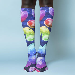 Jellyfish Photo Print Knee High Socks