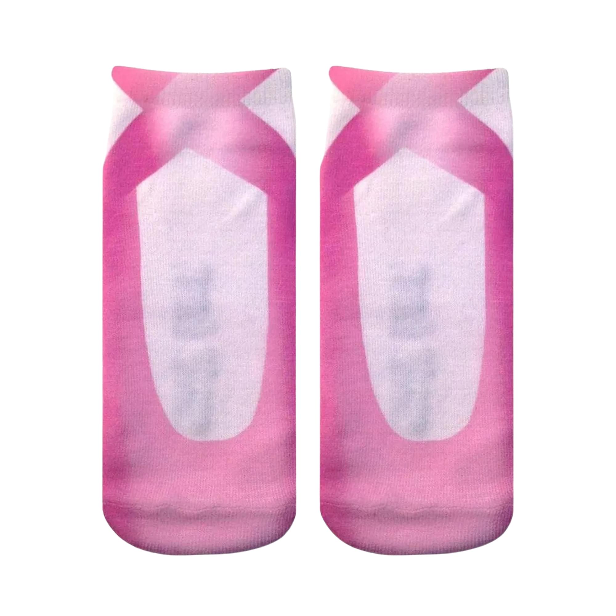 Ballerina Slipper Photo Print Ankle Socks