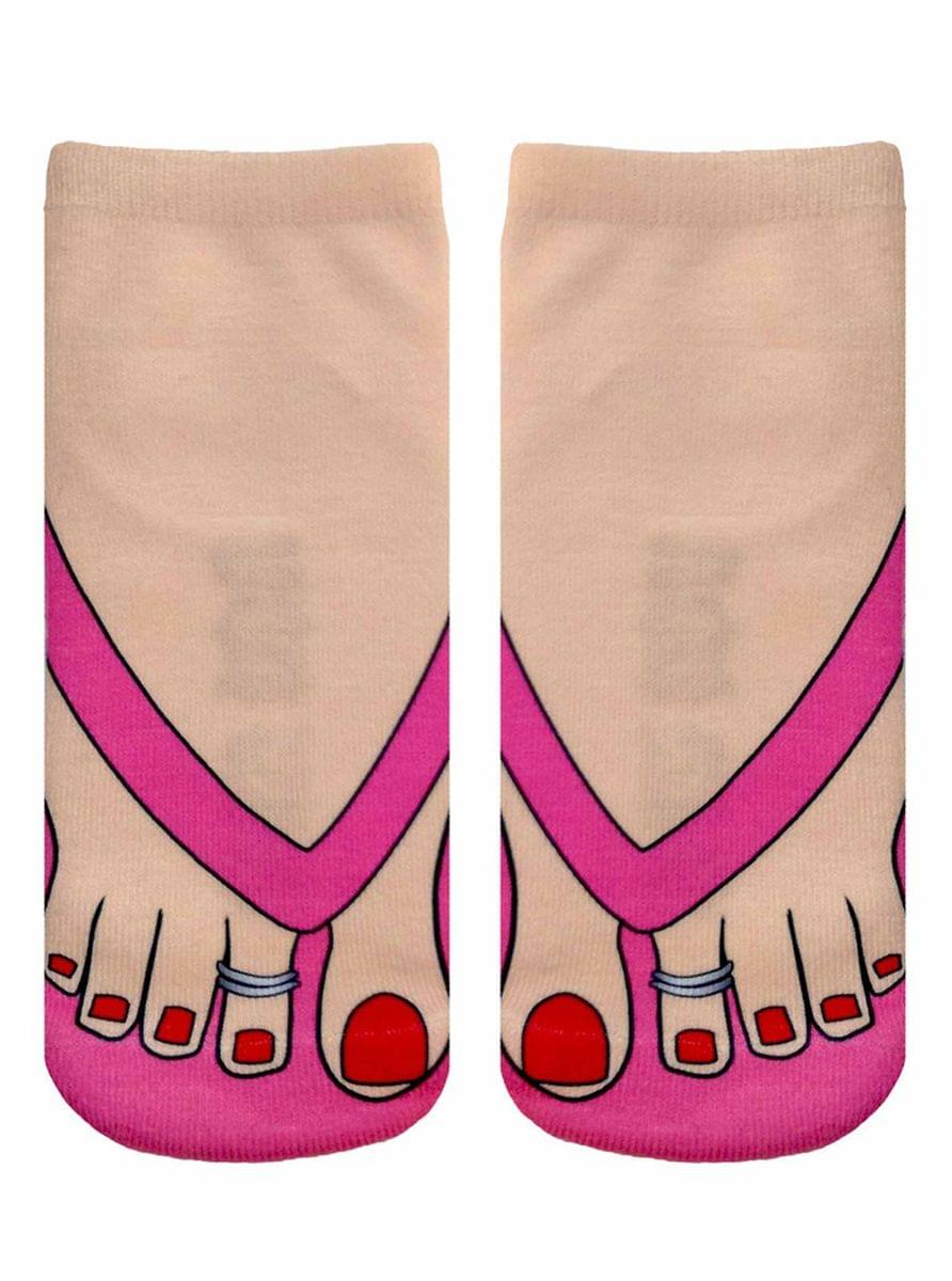 Flip Flops (Pale) Photo Print Ankle Socks