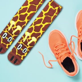 Giraffe Photo Print Knee High Socks