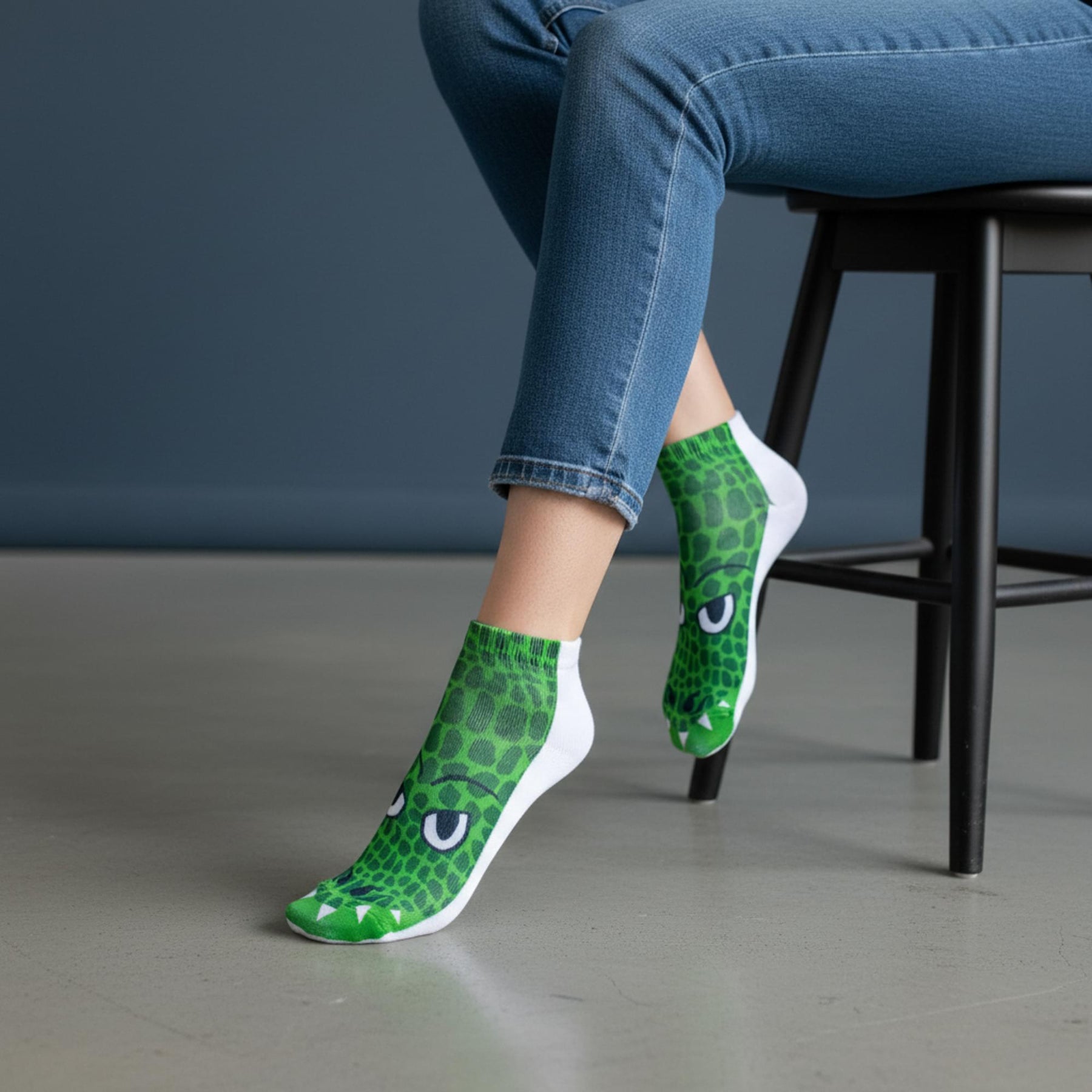 Crocodile Photo Print Ankle Socks
