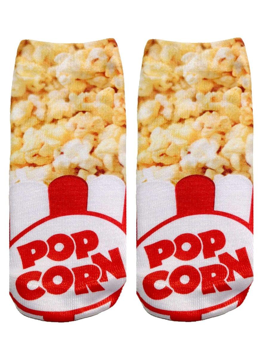 Popcorn Photo Print Ankle Socks