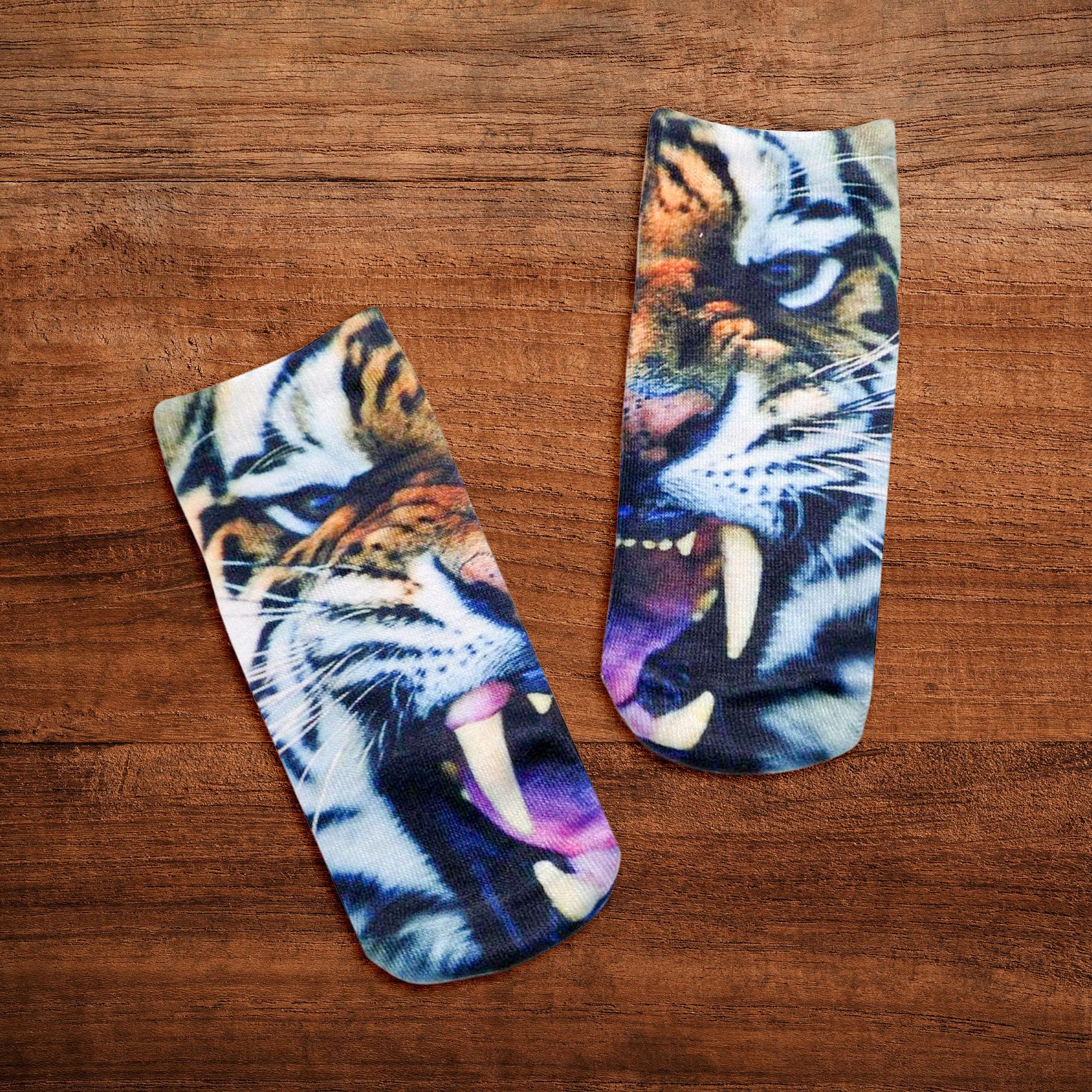 Tiger Photo Print Ankle Socks