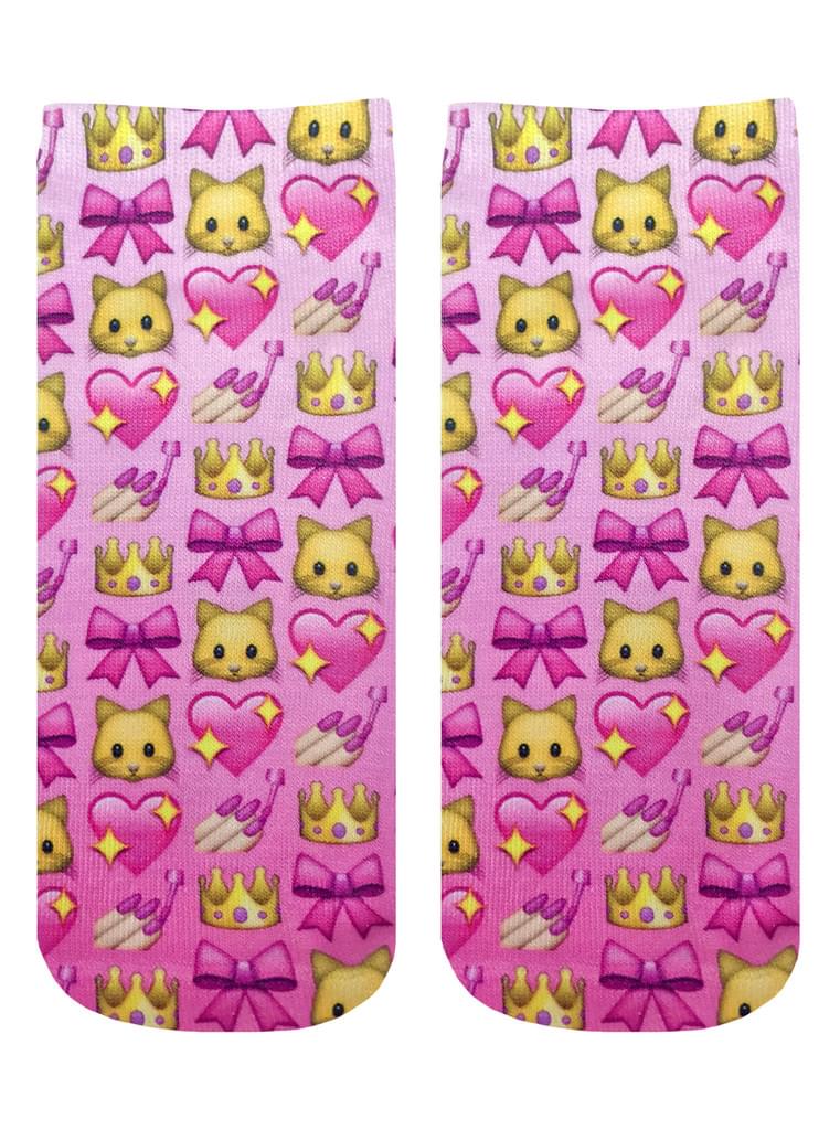 Living Royal Photo Print Ankle Socks: Girly Emoji