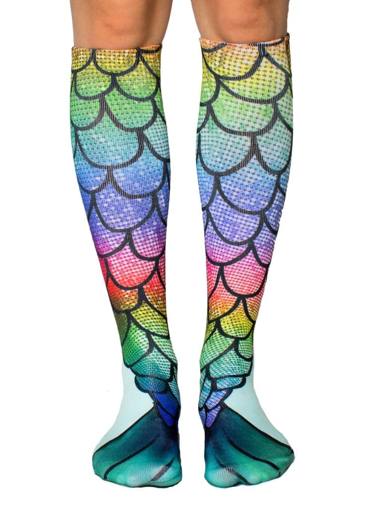 Mermaid Rainbow Knee-High Socks, Unisex OSFM