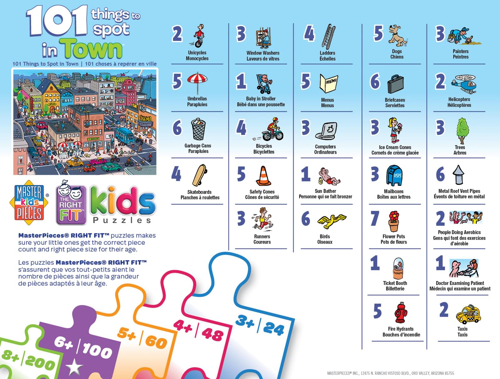 Things to Spot In Town 101 Piece Jigsaw Puzzle