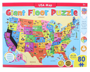 USA Map 60 Piece Giant Floor Jigsaw Puzzle