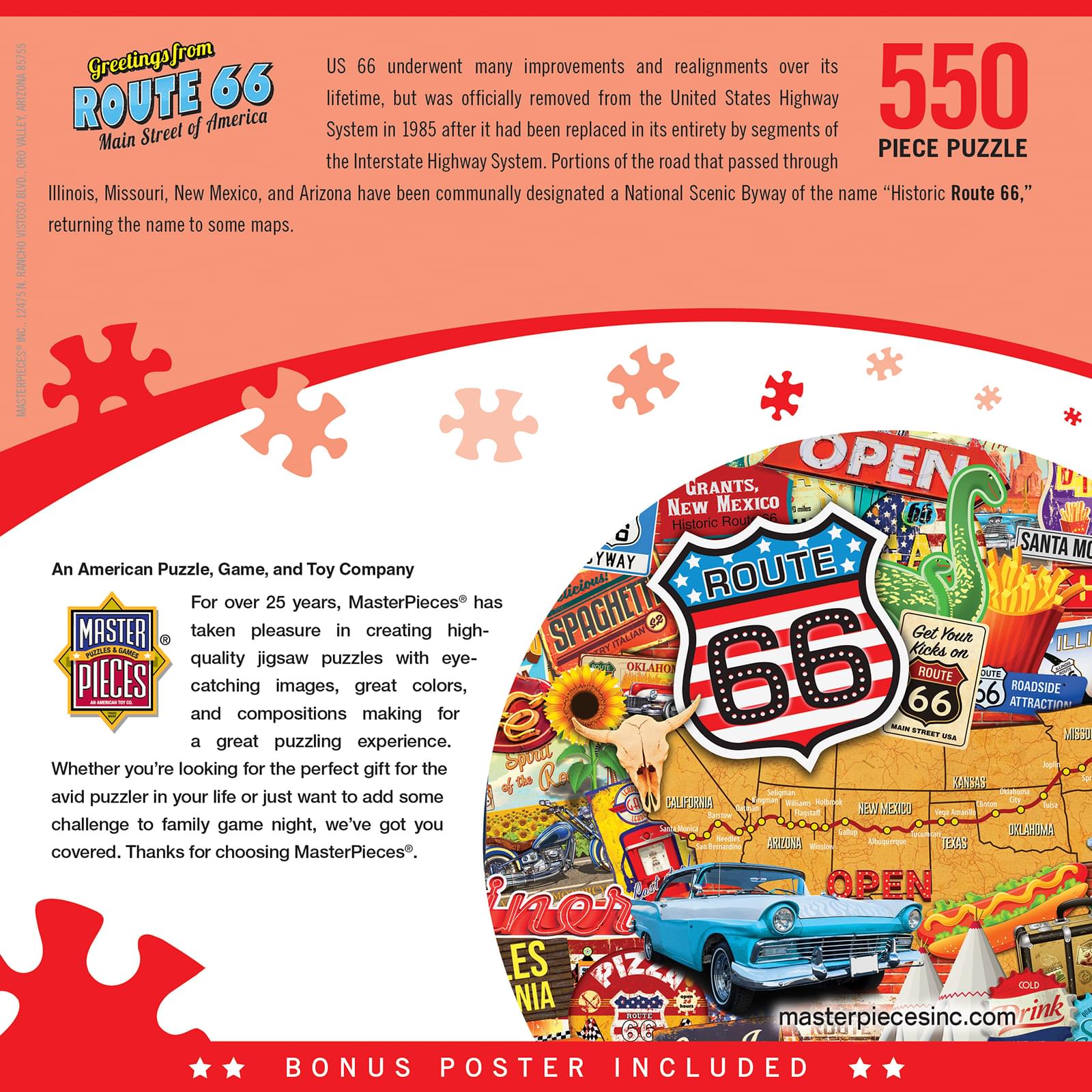 Greetings From Route 66 550 Piece Jigsaw Puzzle