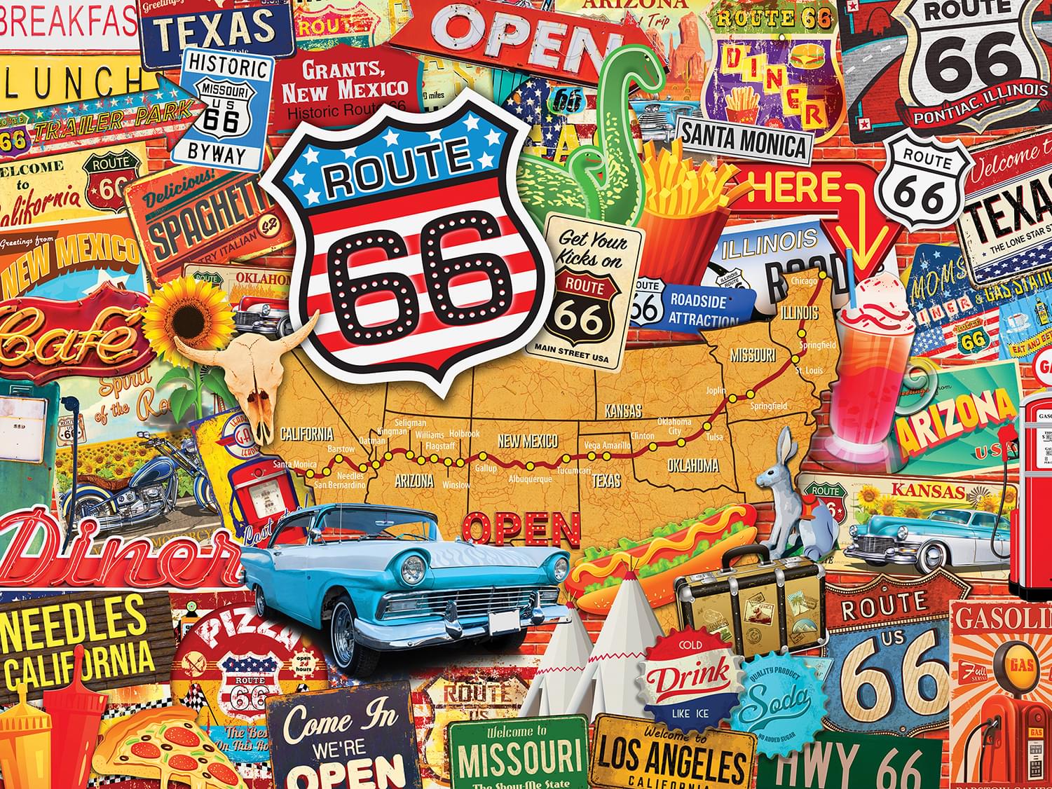 Greetings From Route 66 550 Piece Jigsaw Puzzle