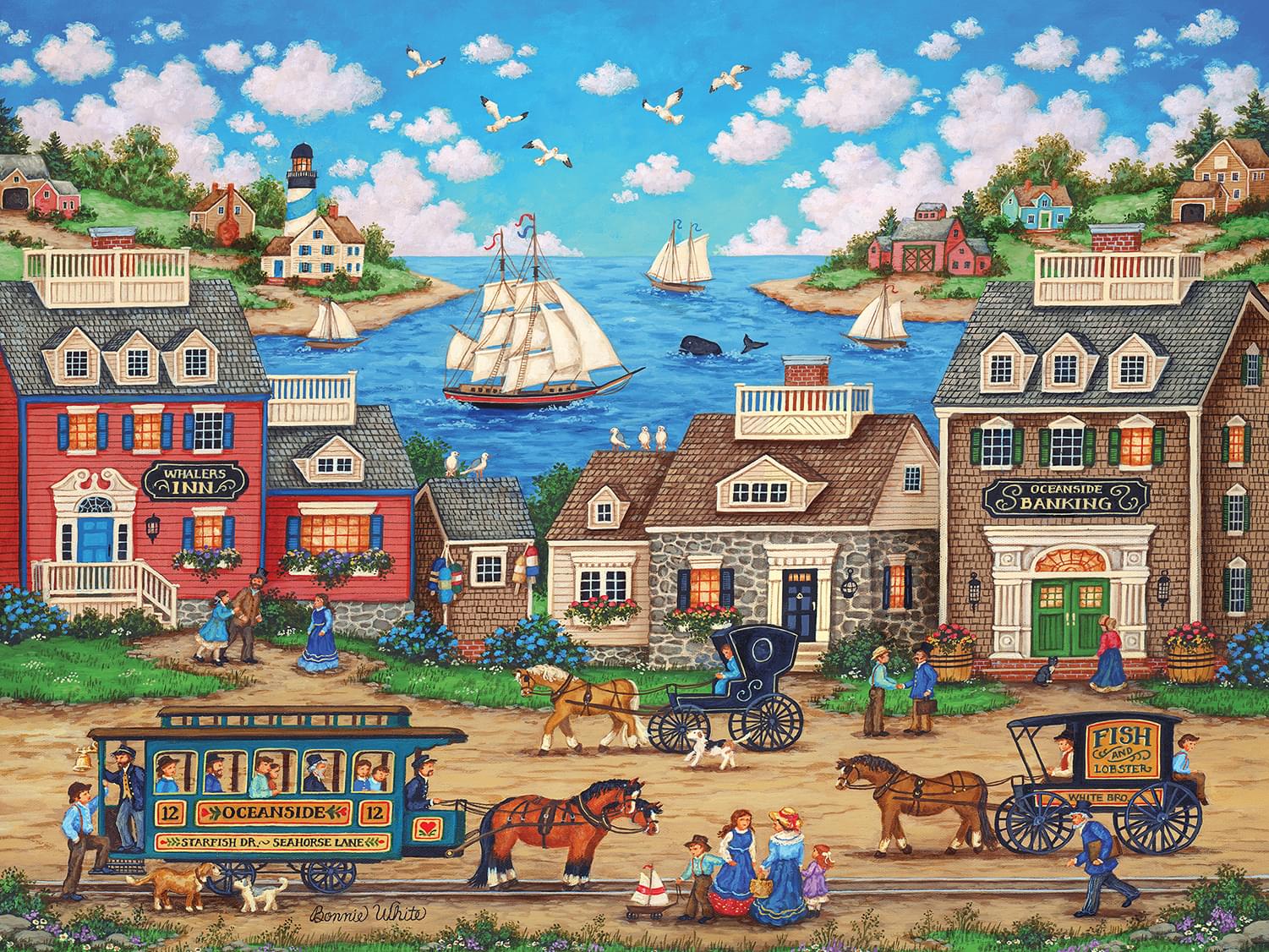 Oceanside Trolley 550 Piece Jigsaw Puzzle