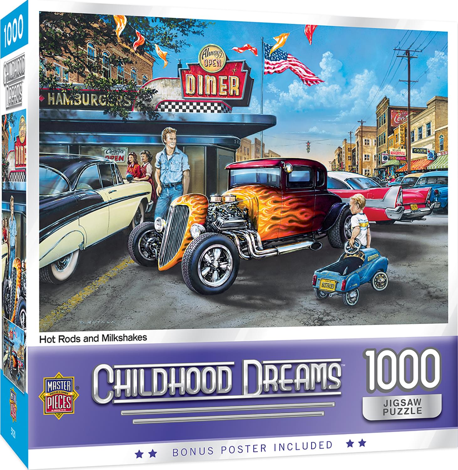 Childhood Dreams Hot Rods and Milkshakes 1000 Piece Jigsaw Puzzle