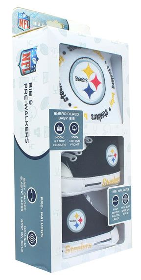 Pittsburgh Steelers NFL 2-Piece Baby Gift Set | Bib & Pre-Walkers