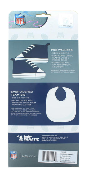 Pittsburgh Steelers NFL 2-Piece Baby Gift Set | Bib & Pre-Walkers