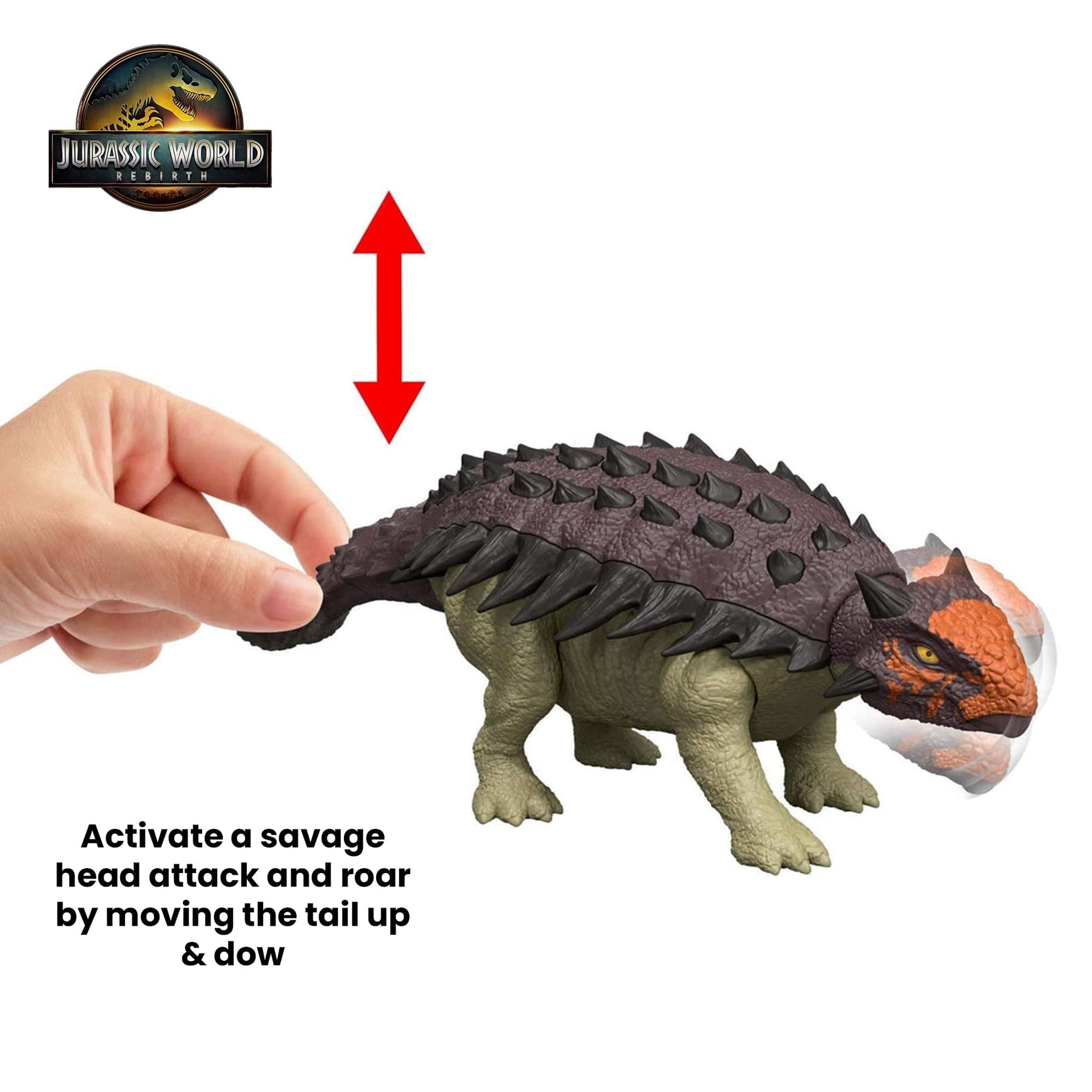 Jurassic World Rebirth Wild Roar Ankylosaurus Interactive Dinosaur Figure
