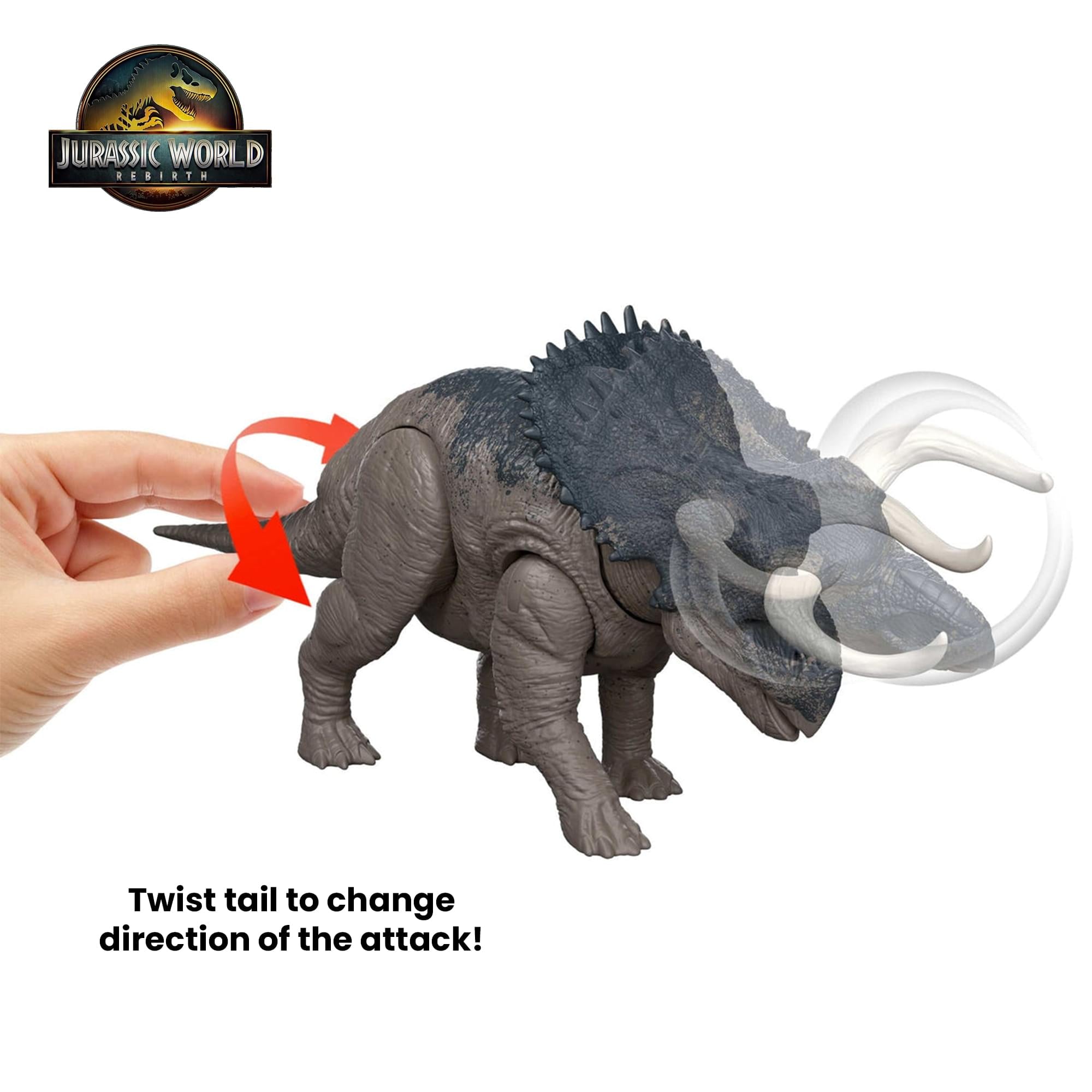 Jurassic World Rebirth Wild Roar Nasutoceratops Interactive Dinosaur Figure