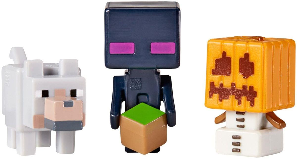 Minecraft Mini-Figure 3-Pack Snow Golem, Enderman, Wolf