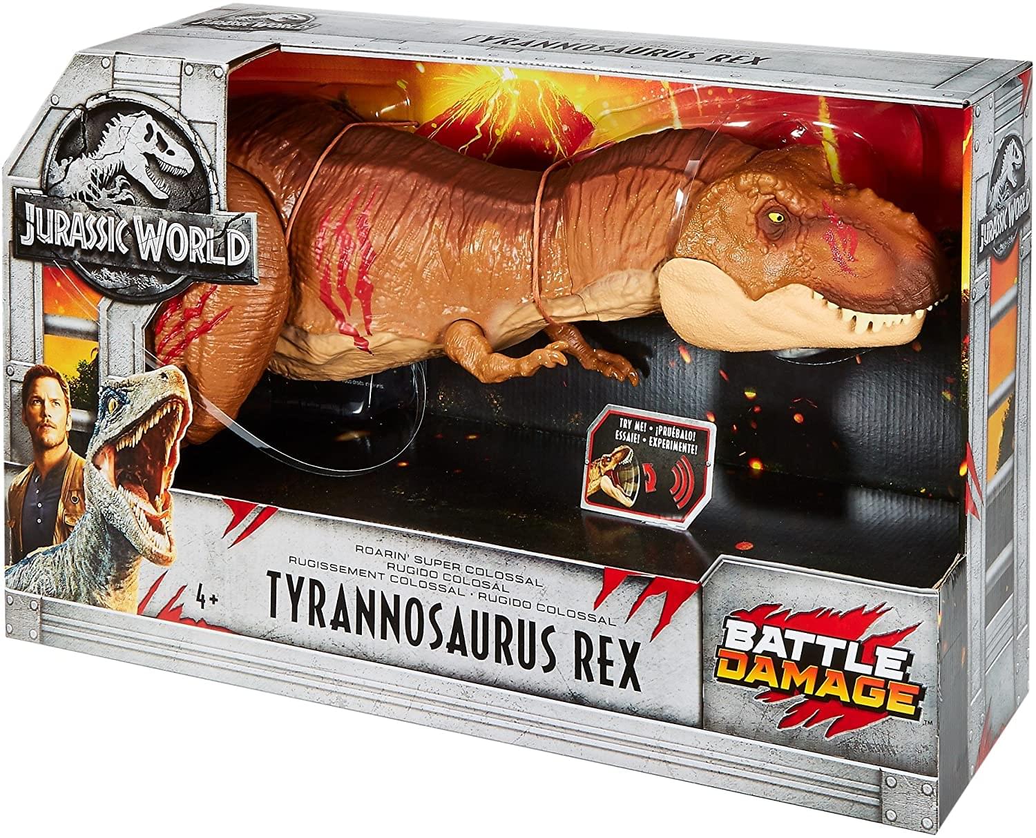 Jurassic World Battle Damage Roarin' Super Colossal Tyrannosaurus Rex Figure