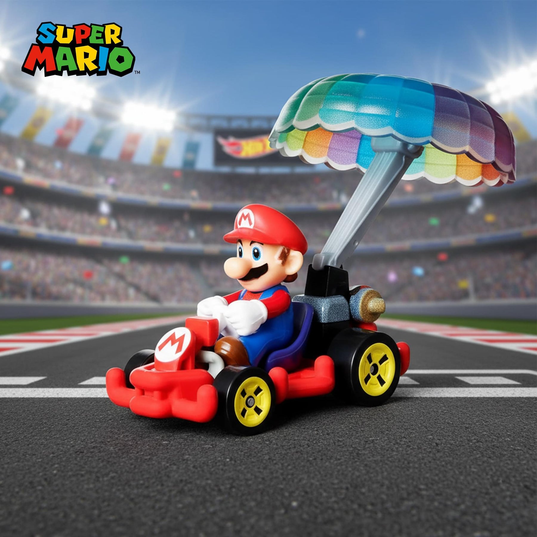 Hot Wheels 1:64 Scale Mario Kart | Mario Pipe Frame + Parachute