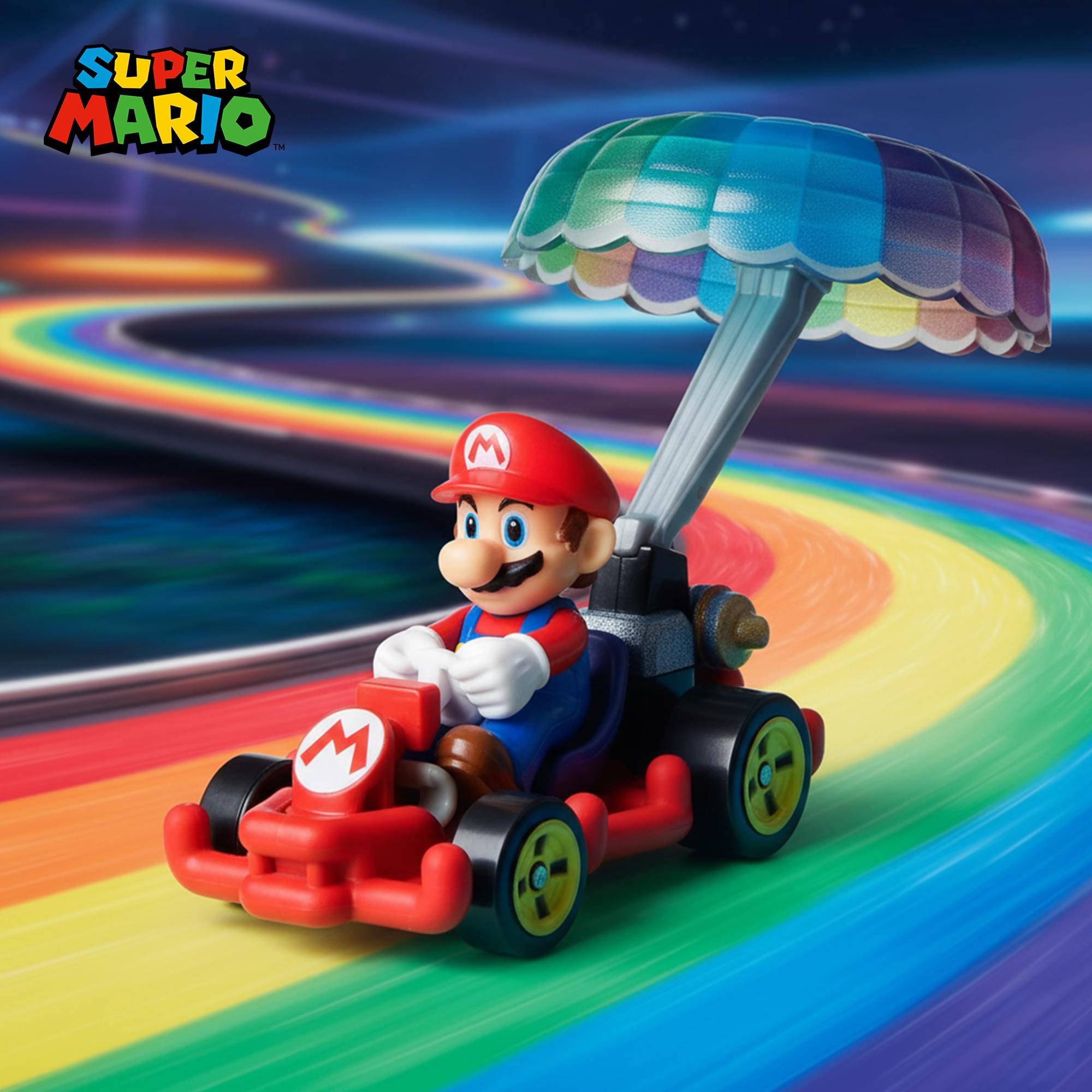 Hot Wheels 1:64 Scale Mario Kart | Mario Pipe Frame + Parachute