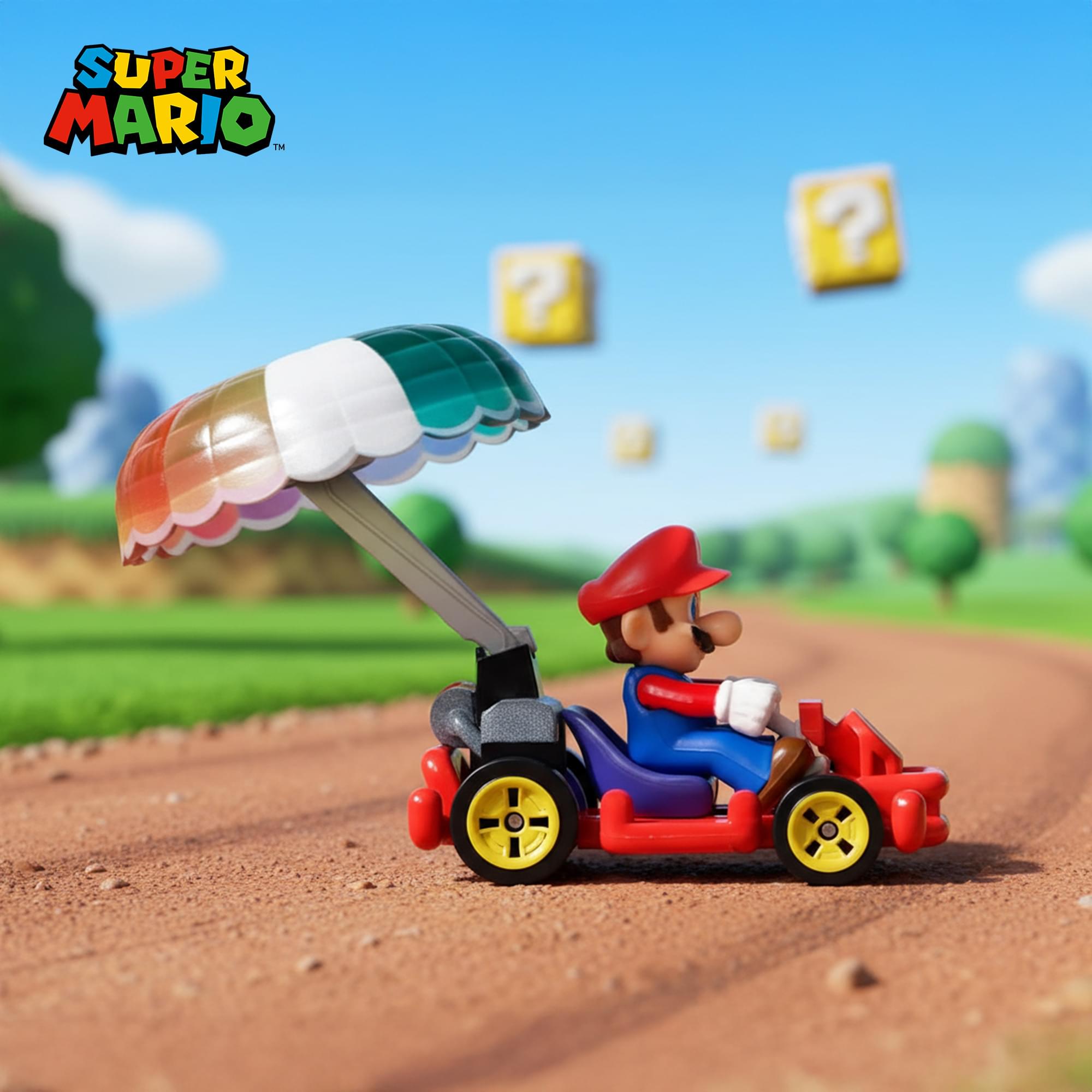 Hot Wheels 1:64 Scale Mario Kart | Mario Pipe Frame + Parachute