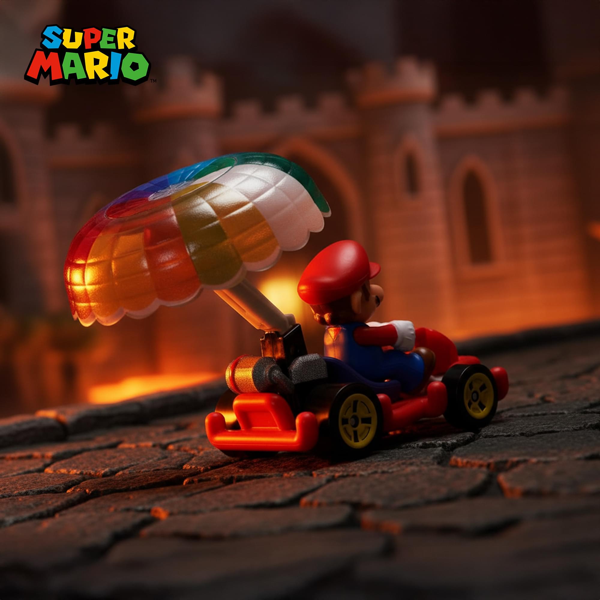 Hot Wheels 1:64 Scale Mario Kart | Mario Pipe Frame + Parachute