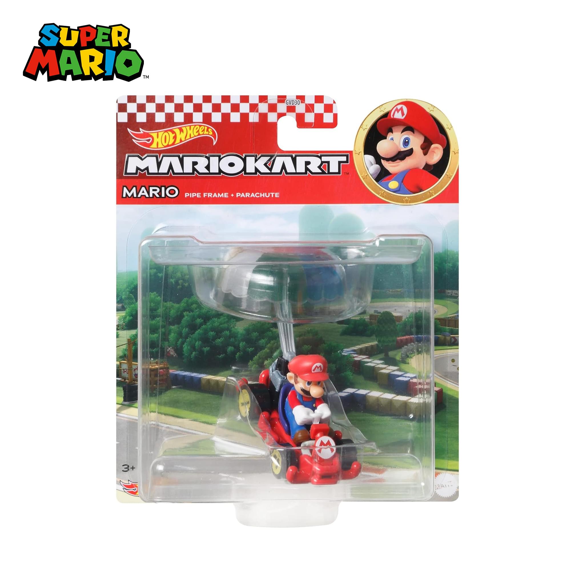 Hot Wheels 1:64 Scale Mario Kart | Mario Pipe Frame + Parachute