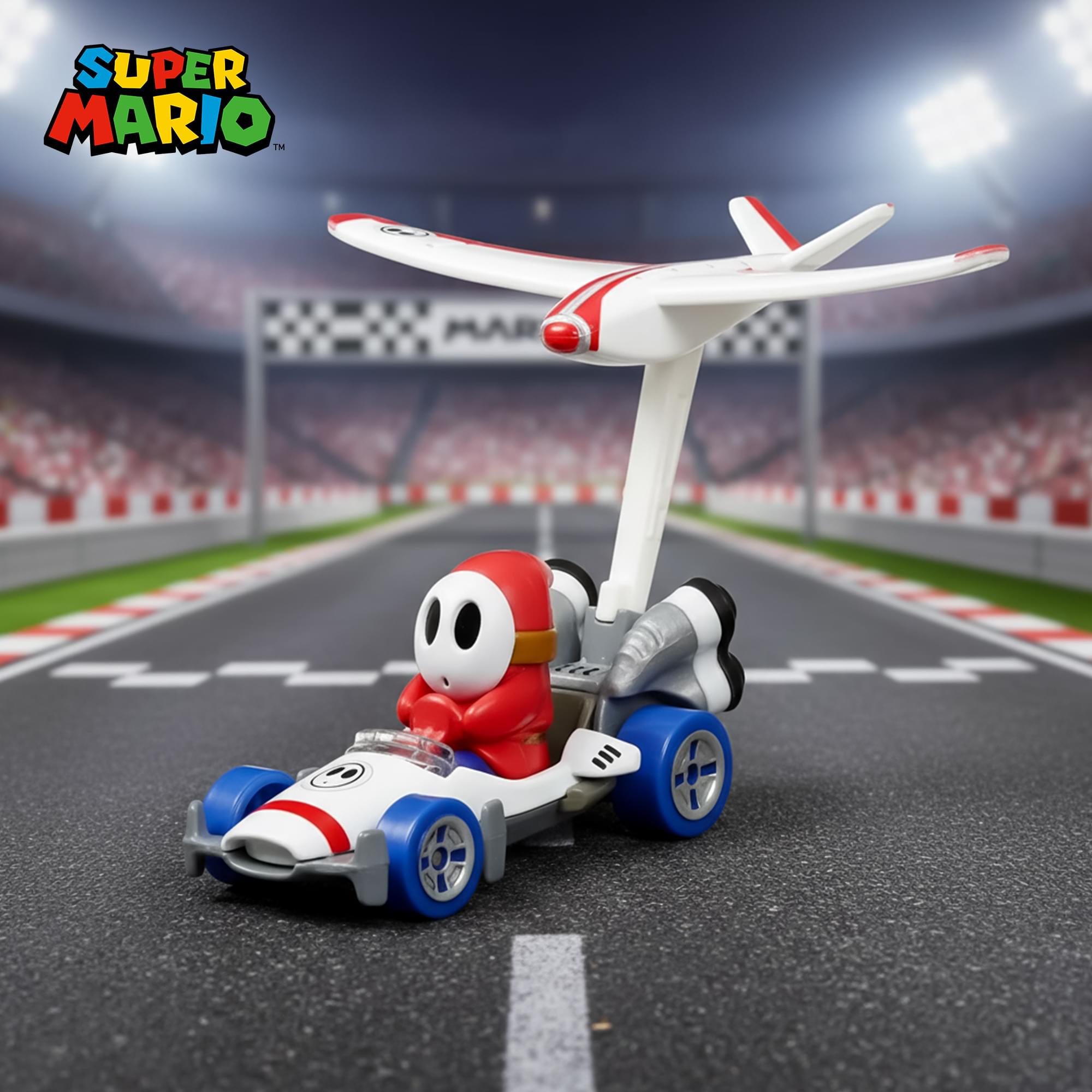 Hot Wheels 1:64 Scale Mario Kart | Shy Guy B-Dasher + Plane Glider