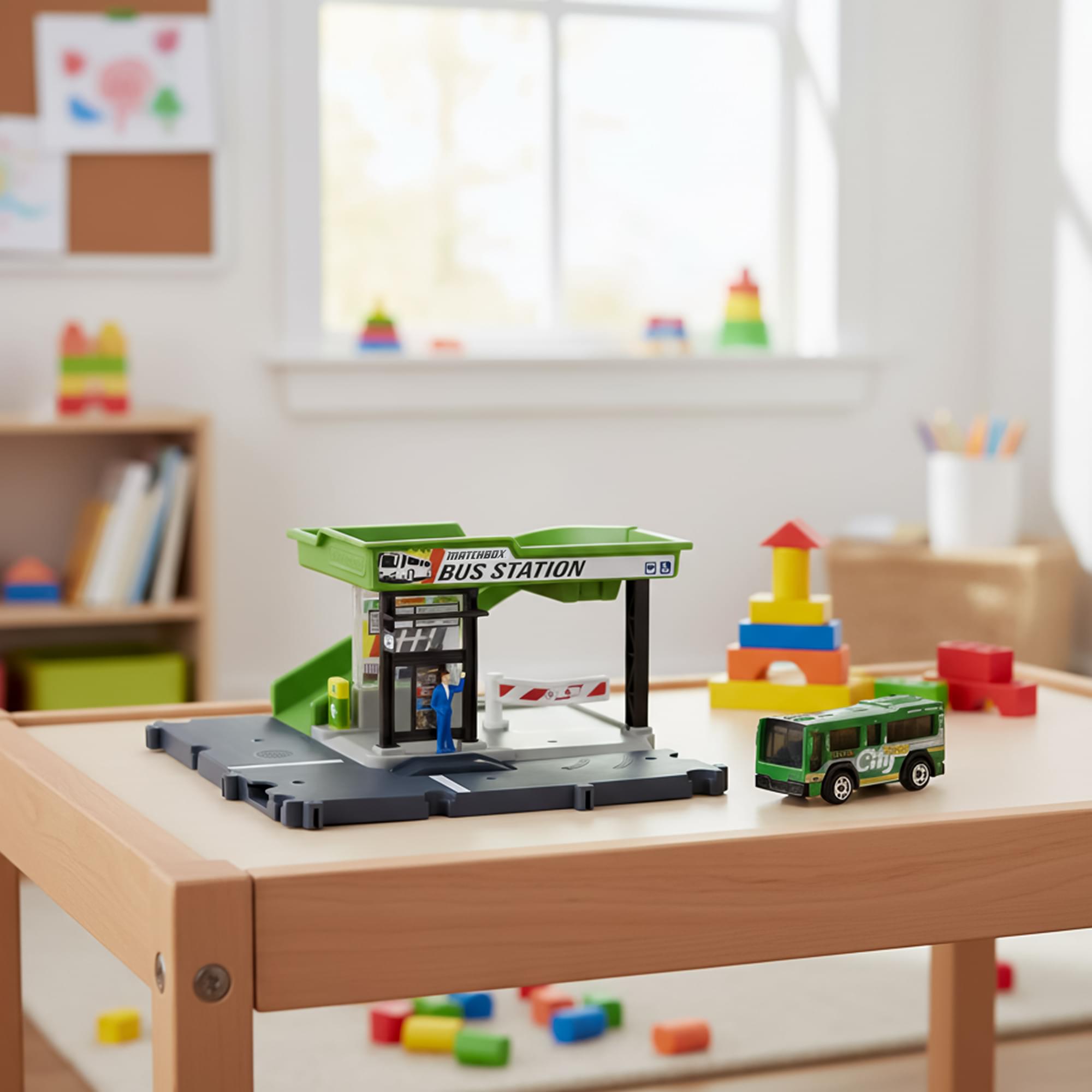 Matchbox Action Drivers Bus Station Playset