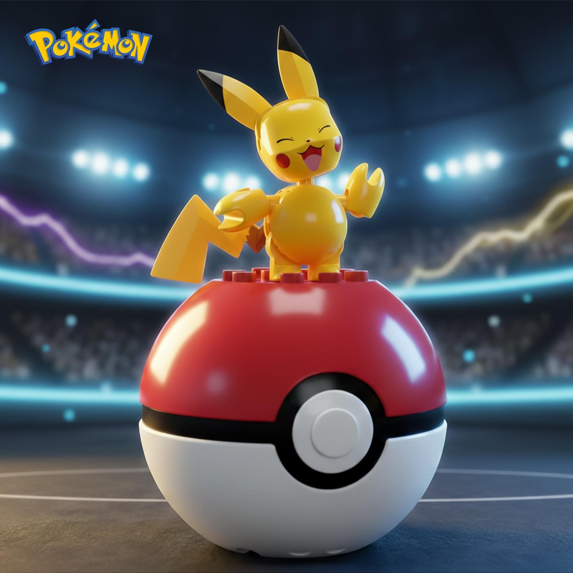 Pokemon Mega Construx Poke Ball 16-Piece Building Set | Pikachu