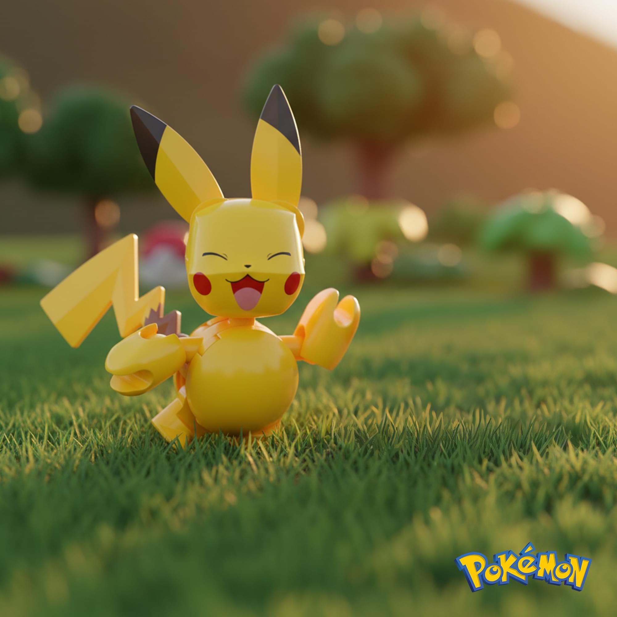 Pokemon Mega Construx Poke Ball 16-Piece Building Set | Pikachu