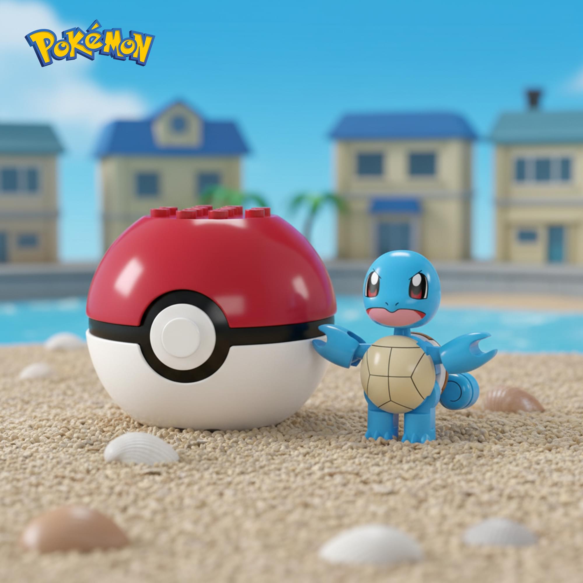 Pokemon Mega Construx Poke Ball 17-Piece Building Set | Squirtle
