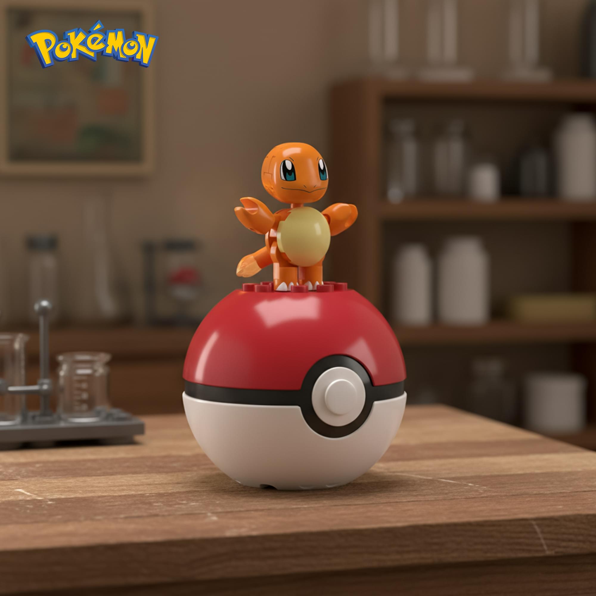 Pokemon Mega Construx Poke Ball 16-Piece Building Set | Charmander