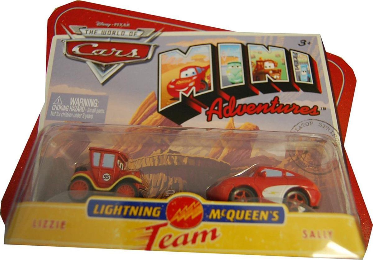 Disneys Cars Mini Adventures 2Pk Lightning McQueen Team Lizzie & Sally