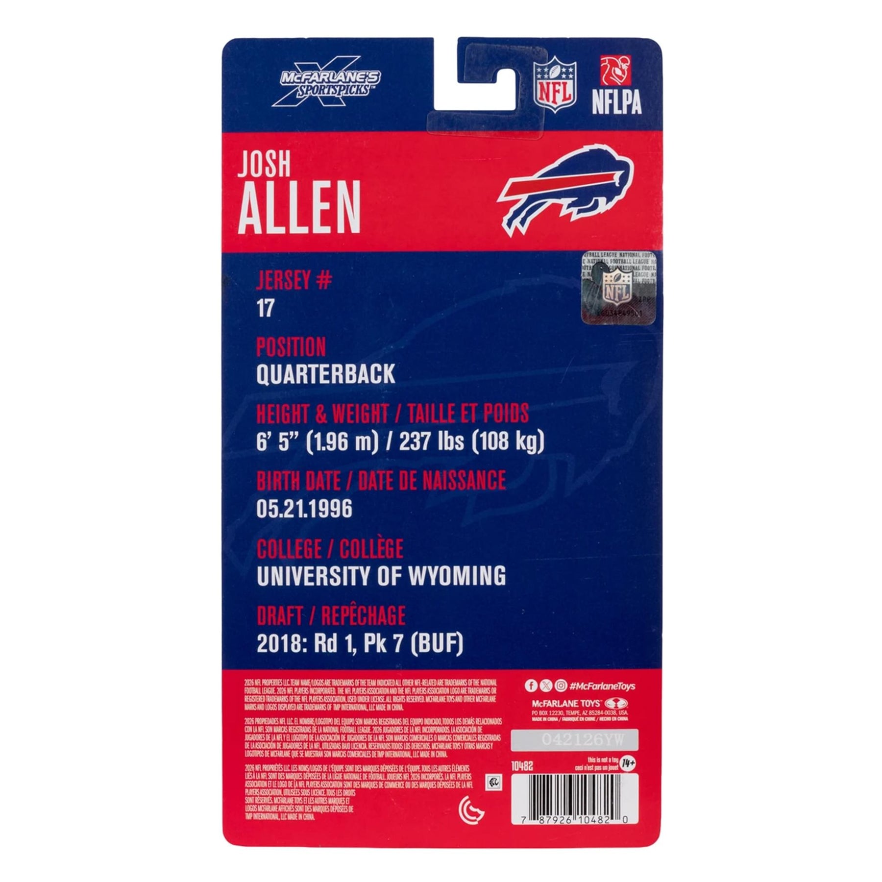 Josh Allen (Buffalo Bills) NFL McFarlane SportsPicks 6-Inch Figure
