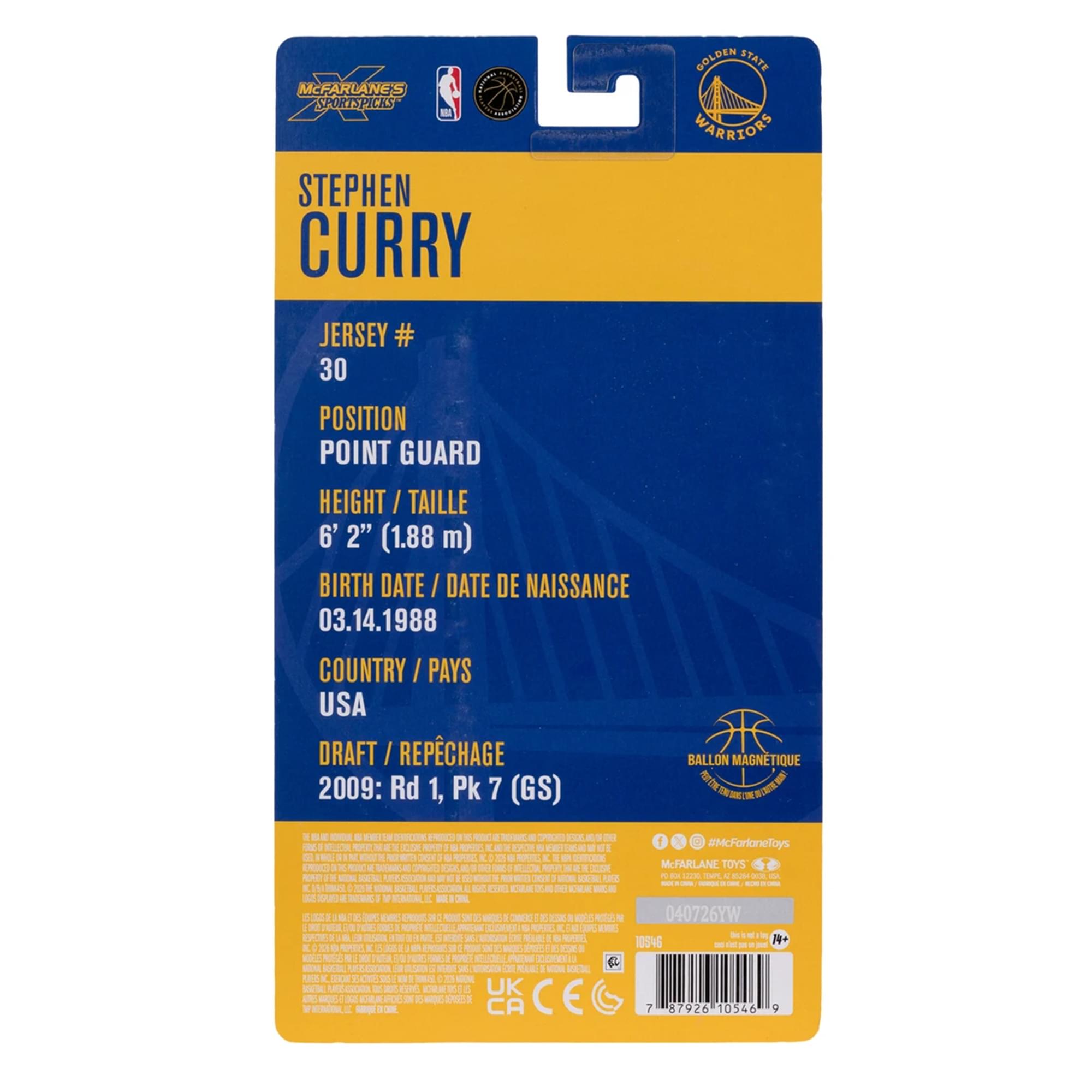 Stephen Curry (Golden State Warriors) NBA McFarlane SportsPicks 6-Inch Figure