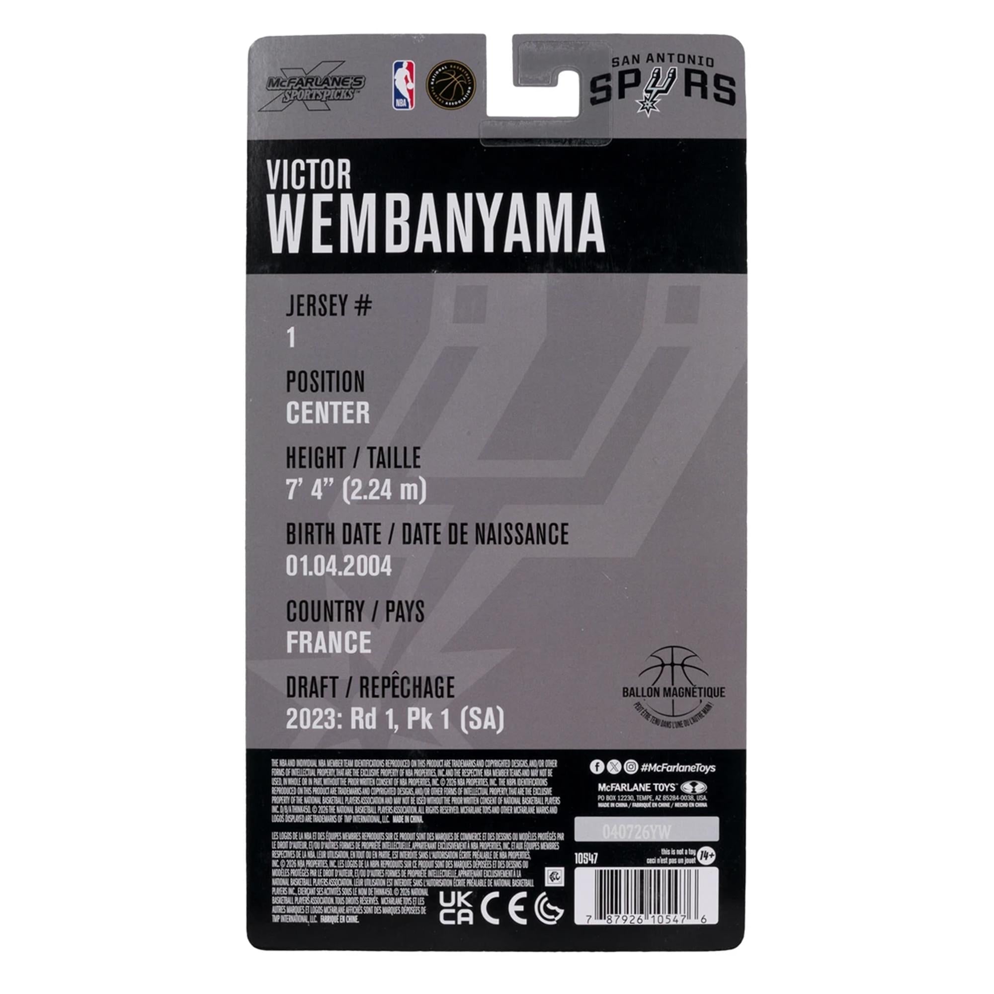 Victor Wembanyama (San Antonio Spurs) NBA McFarlane SportsPicks 6-Inch Figure