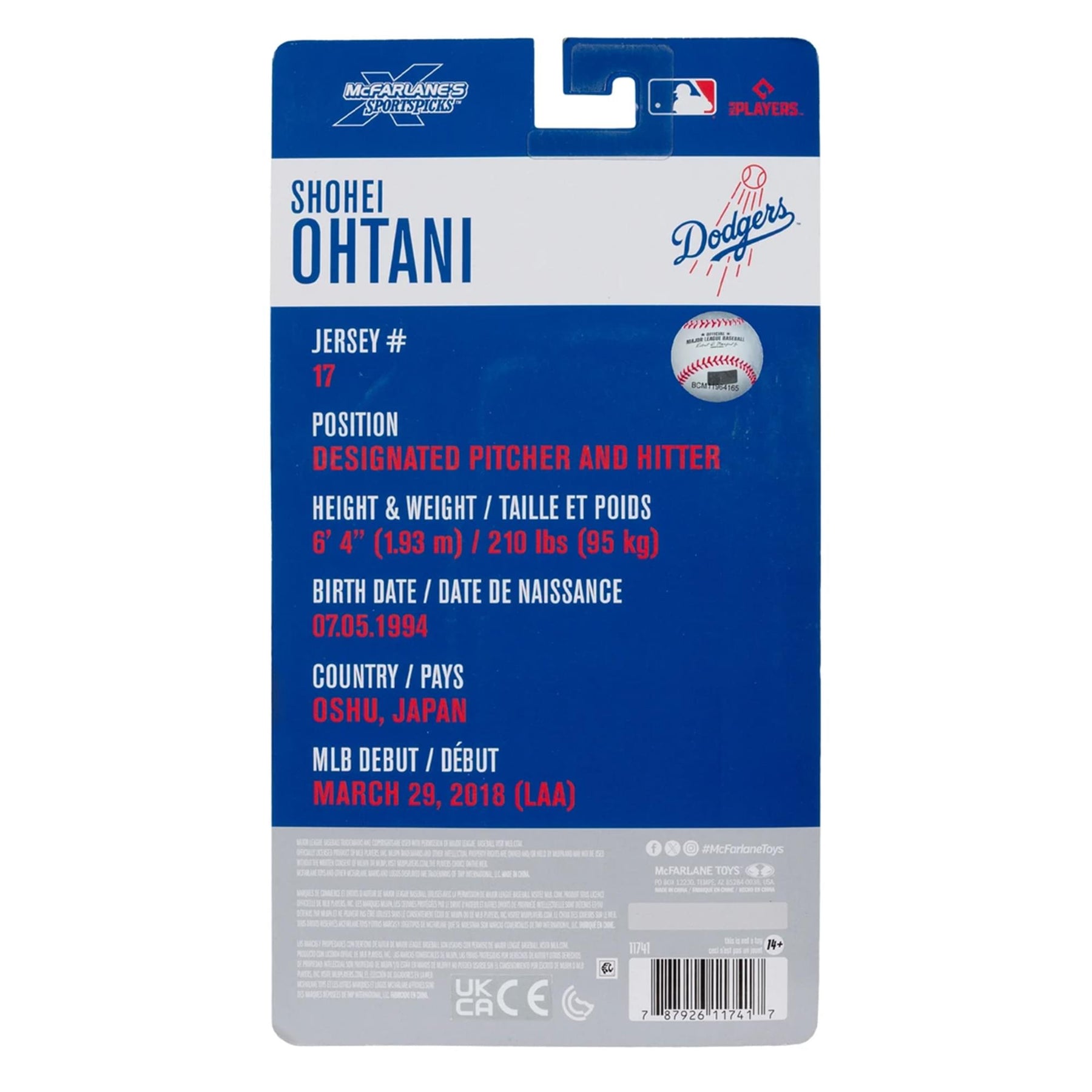 Shohei Ohtani (Los Angeles Dodgers) MLB McFarlane SportsPicks 6-Inch Figure