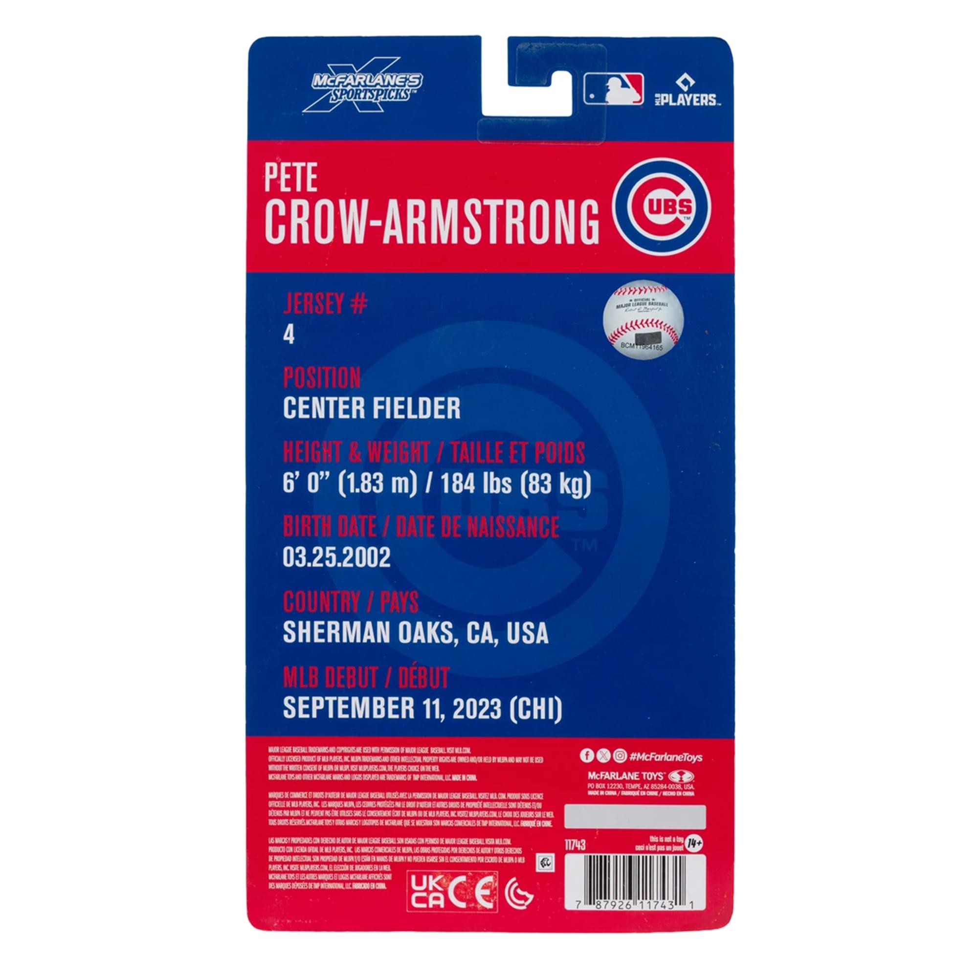 Pete Crow-Armstrong (Chicago Cubs) MLB McFarlane SportsPicks 6-Inch Figure