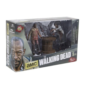 The Walking Dead Deluxe Action Figure Set Morgan Impaled Walker and Spike Trap