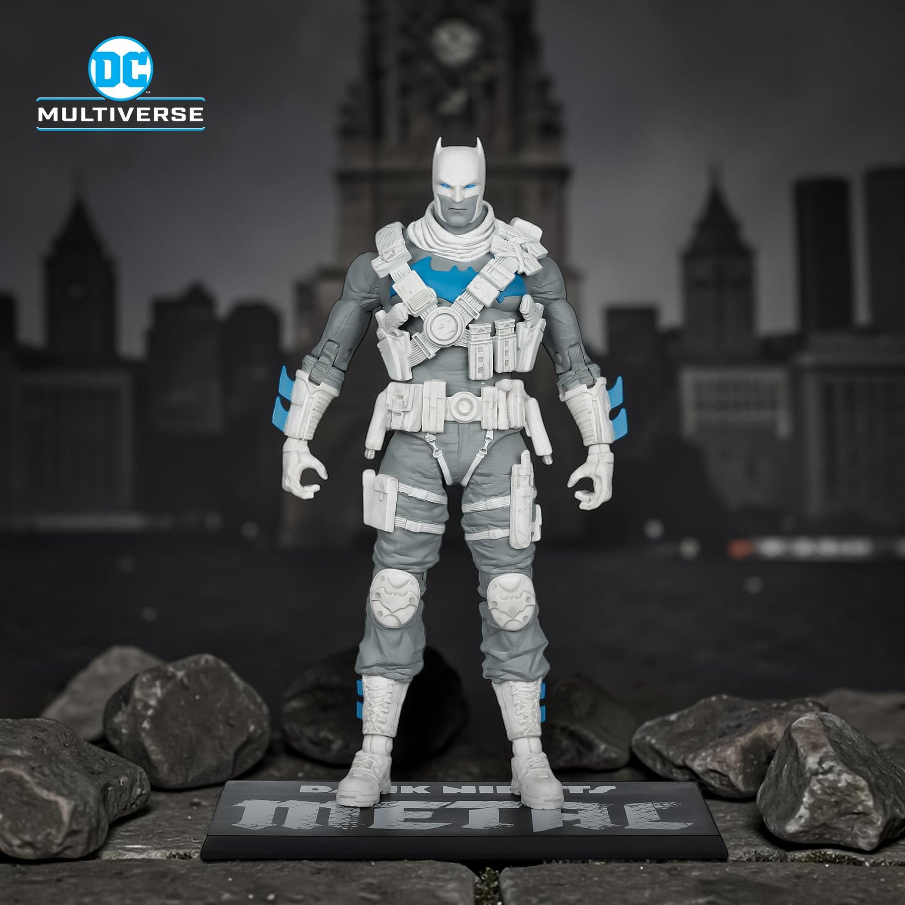 DC Multiverse Dark Nights: Metal Figure | The Grim Knight BW Accent Edition