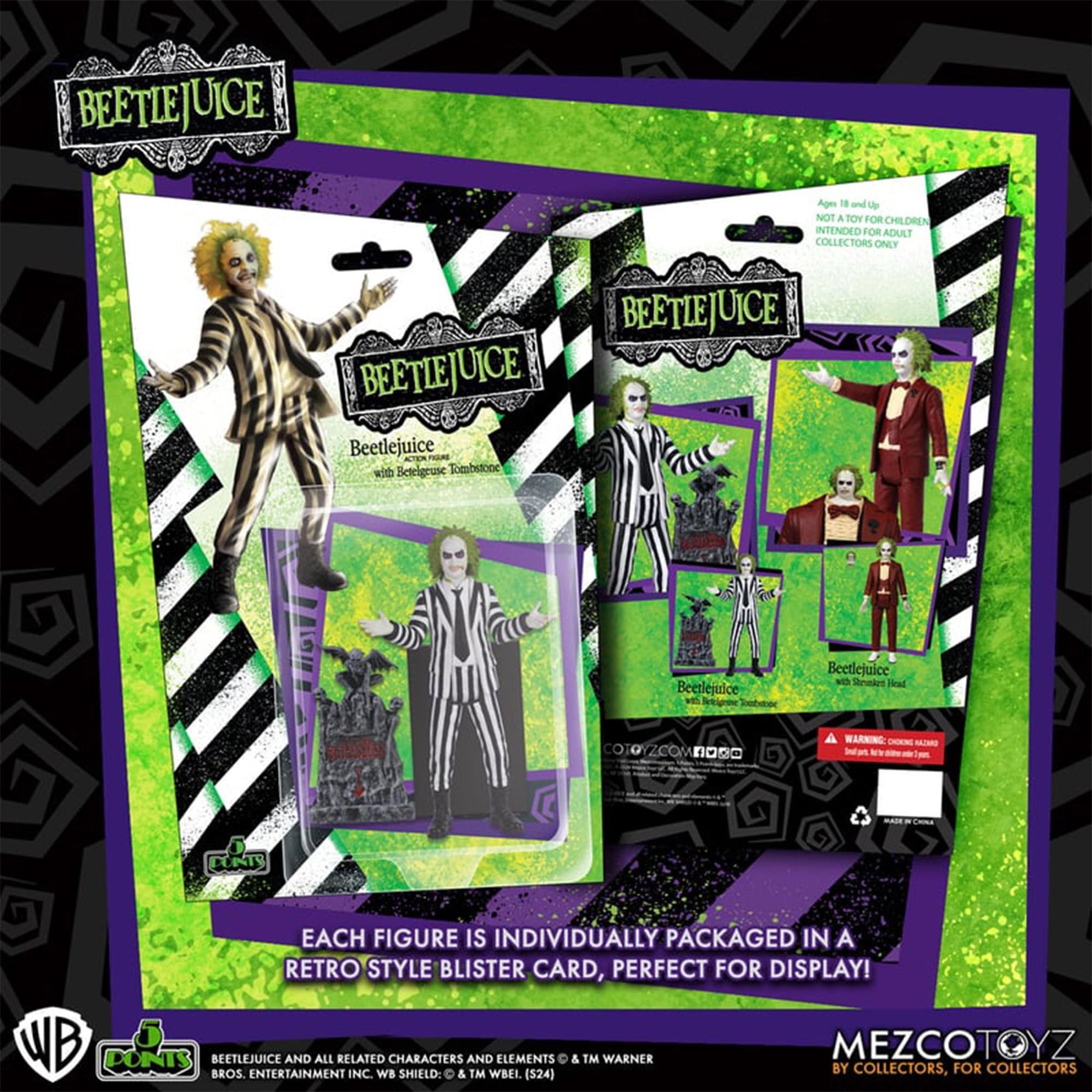 Beetlejuice 5 Points Action Figure | Striped Suit